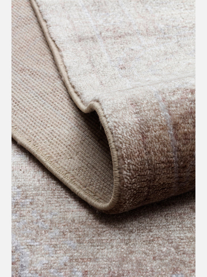 Çırağan %100 Naturel Özel Işıltılı El Emeği ile Özel Tezgahlarda Üretilen TENCEL™ Uşak Halısı 03 BEG - Carpetdocia