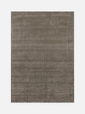 Dakar Serisi Yün Rayon ve Polyester Karışımı El Dokuma Halı GREY - Carpetdocia - kusbakisi