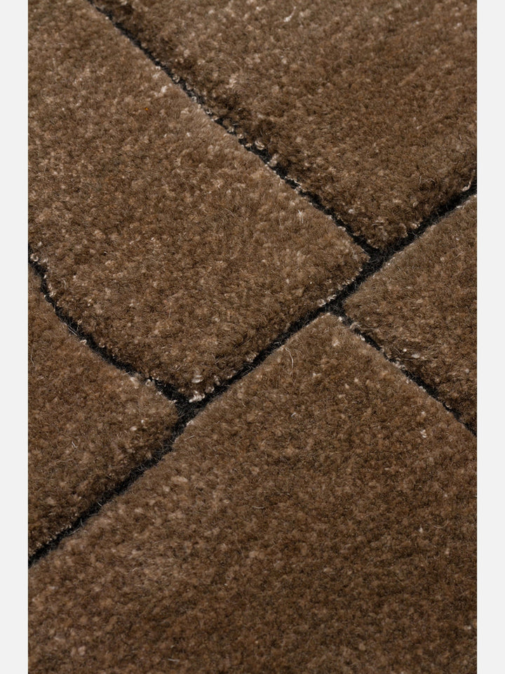 Dakar Series Wool, Rayon and Polyester Blend Handwoven Rug TAUPE