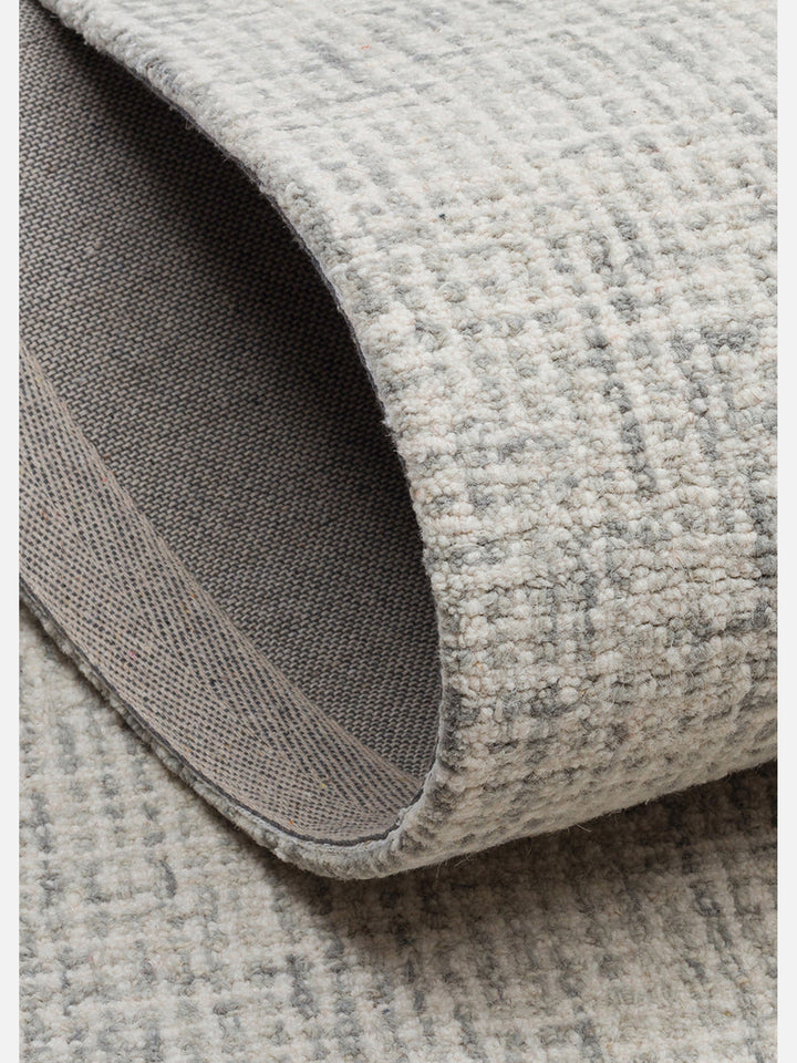 Dublin Series Wool and Cotton Blend Handwoven Rug SILVER