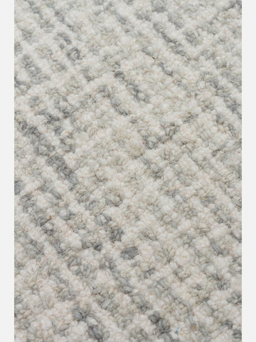 Dublin Series Wool and Cotton Blend Handwoven Rug SILVER