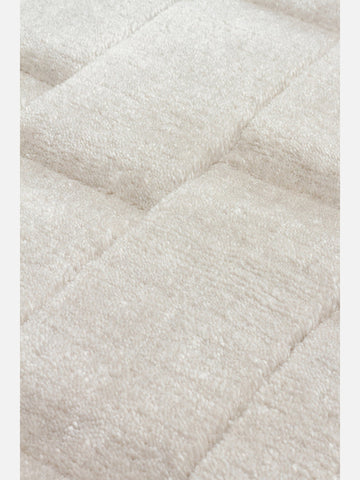 Fluffy Serisi 3D Oyma El Dokuma Salon Oturma Odası Yatak Odası Koridor Antre Modern Halı SILVER - Carpetdocia