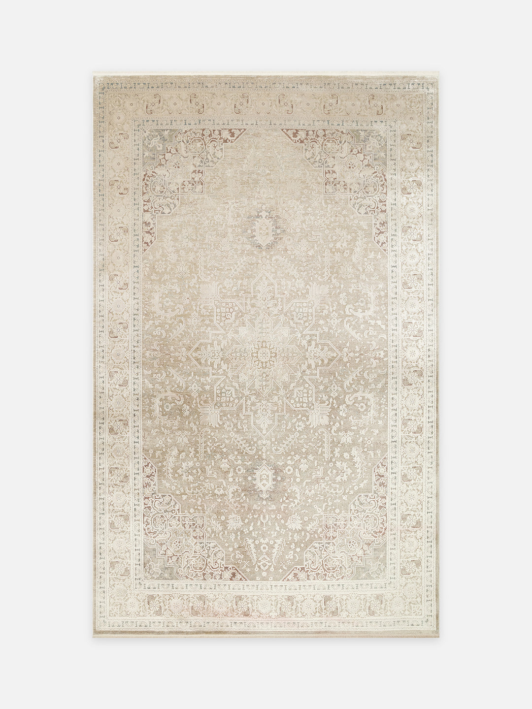 Golden Serisi %100 Naturel Yumuşak Dokulu Vintage Esintilere Sahip Sık Dokuma Salon Halısı 02 BEIGE - Carpetdocia - kusbakisi
