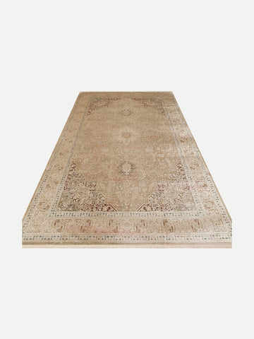 Golden Serisi %100 Naturel Yumuşak Dokulu Vintage Esintilere Sahip Sık Dokuma Salon Halısı 02 BEIGE - Carpetdocia