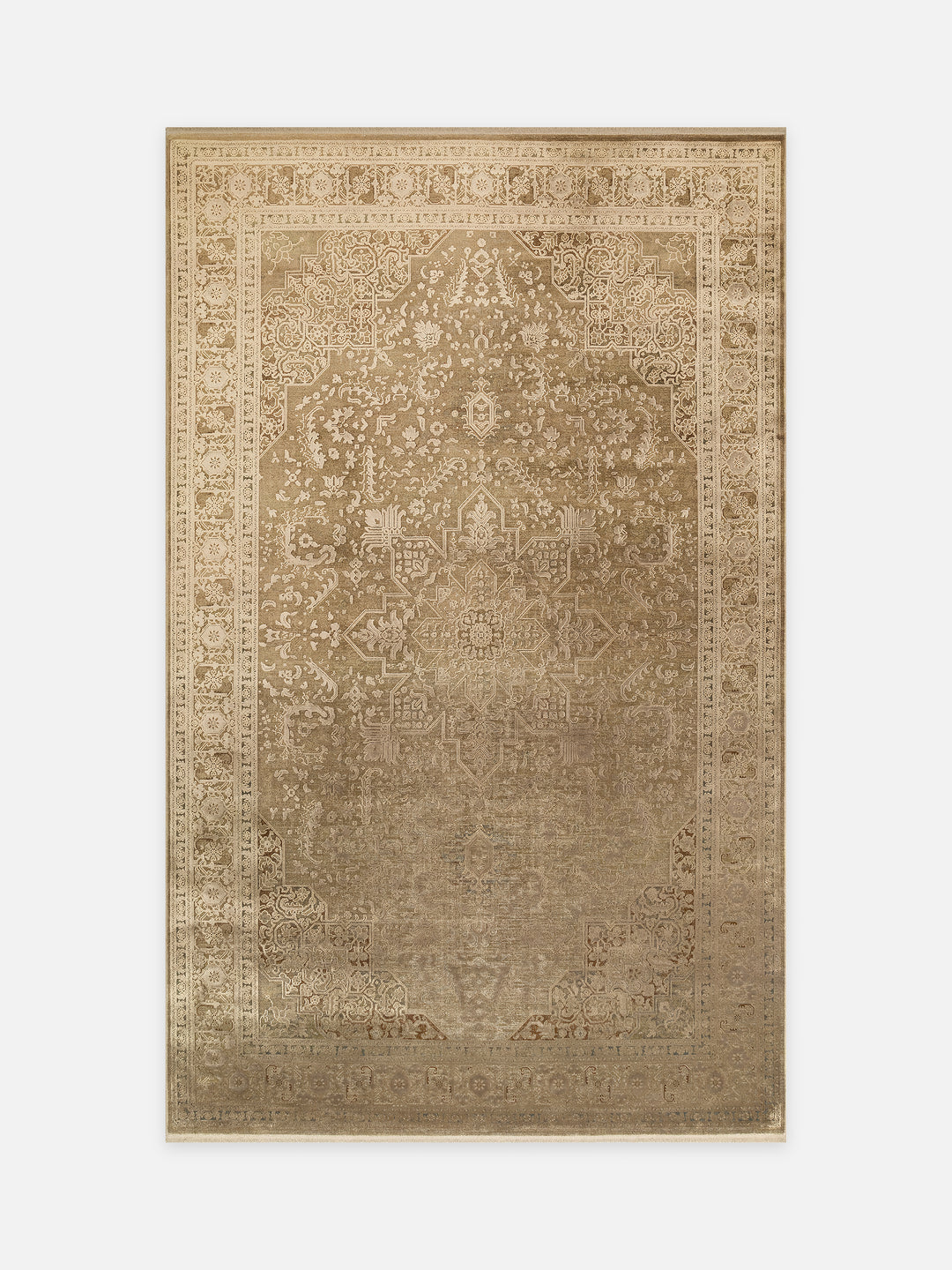 Golden Serisi %100 Naturel Yumuşak Dokulu Vintage Esintilere Sahip Sık Dokuma Salon Halısı 02 BRONZE - Carpetdocia - kusbakisi
