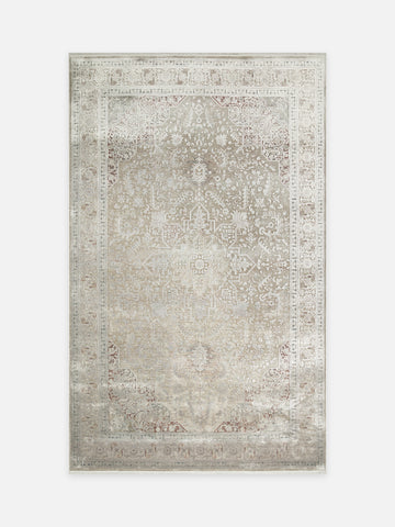 Golden Serisi %100 Naturel Yumuşak Dokulu Vintage Esintilere Sahip Sık Dokuma Salon Halısı 02 GREY - Carpetdocia - kusbakisi