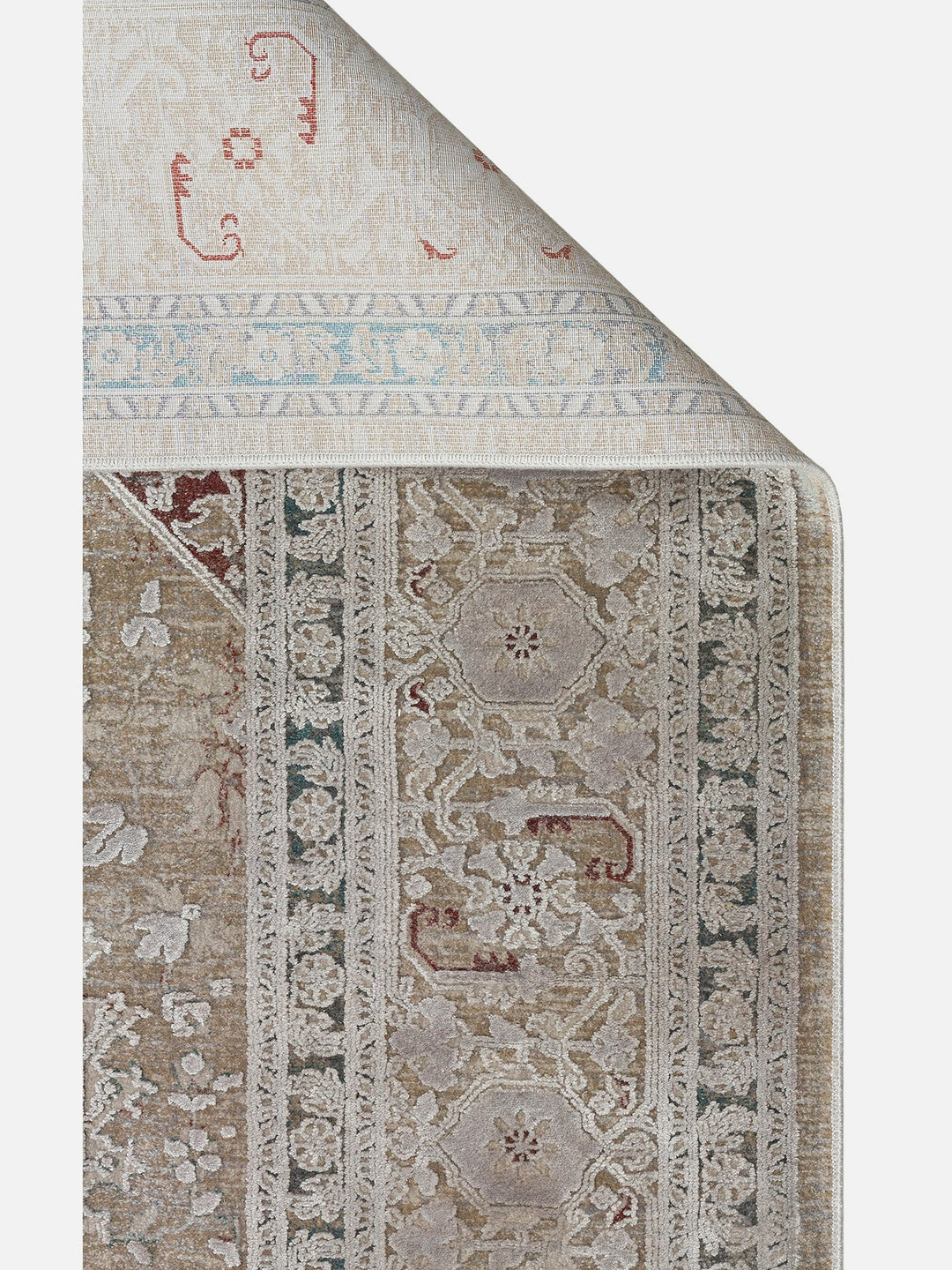 Golden Serisi %100 Naturel Yumuşak Dokulu Vintage Esintilere Sahip Sık Dokuma Salon Halısı 02 GREY - Carpetdocia