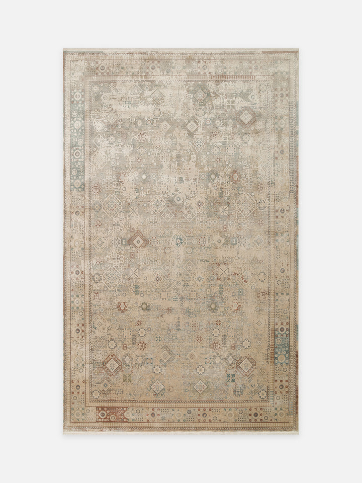 Golden Serisi %100 Naturel Yumuşak Dokulu Vintage Esintilere Sahip Sık Dokuma Salon Halısı 03 BEIGE - Carpetdocia - kusbakisi