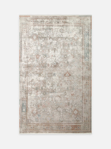 Golden Serisi %100 Naturel Yumuşak Dokulu Vintage Esintilere Sahip Sık Dokuma Salon Halısı 03 GREY - Carpetdocia - kusbakisi