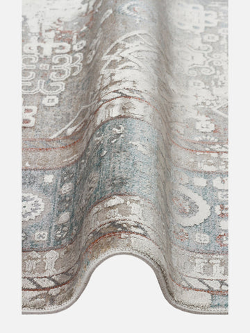 Golden Serisi %100 Naturel Yumuşak Dokulu Vintage Esintilere Sahip Sık Dokuma Salon Halısı 03 GREY - Carpetdocia