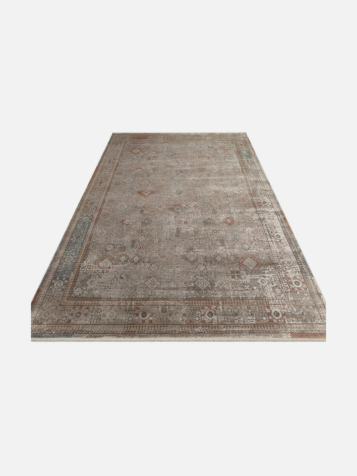 Golden Serisi %100 Naturel Yumuşak Dokulu Vintage Esintilere Sahip Sık Dokuma Salon Halısı 03 GREY - Carpetdocia