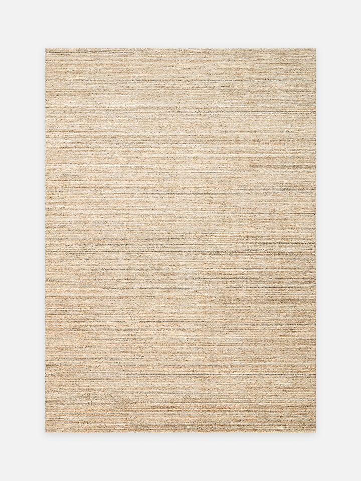 Helsinki Serisi %100 Naturel Yün ve Viskon El Dokuma Modern İskandinav Salon Oturma Odası Halı BEIGE - Carpetdocia - kusbakisi
