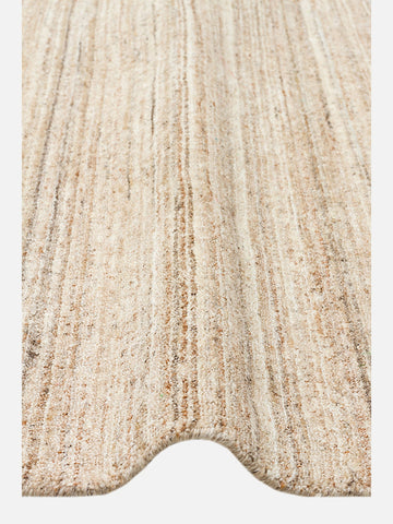 Helsinki Serisi %100 Naturel Yün ve Viskon El Dokuma Modern İskandinav Salon Oturma Odası Halı BEIGE - Carpetdocia