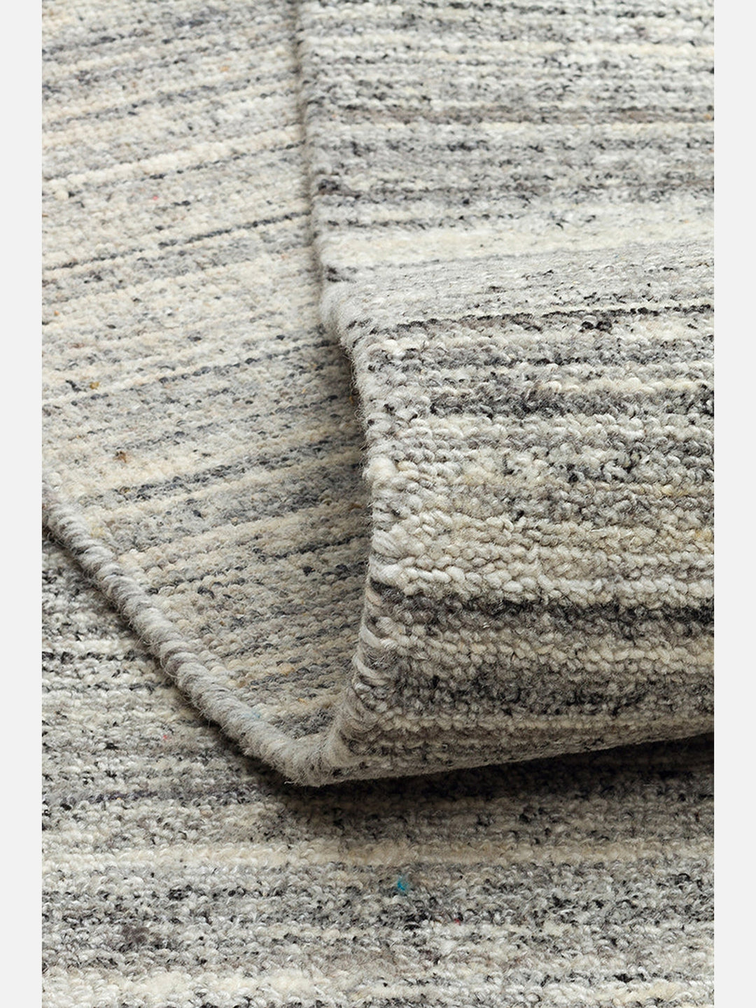 Helsinki Serisi %100 Naturel Yün ve Viskon El Dokuma Modern İskandinav Salon Oturma Odası Halı GREY - Carpetdocia