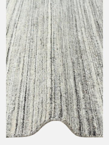 Helsinki Serisi %100 Naturel Yün ve Viskon El Dokuma Modern İskandinav Salon Oturma Odası Halı GREY - Carpetdocia