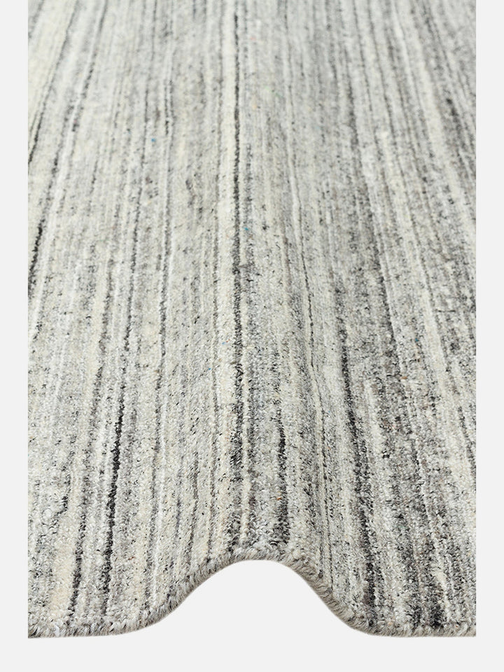 Helsinki Serisi %100 Naturel Yün ve Viskon El Dokuma Modern İskandinav Salon Oturma Odası Halı GREY - Carpetdocia