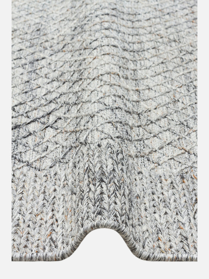 Herringbone Serisi El Dokuma Modern Etnik Salon Oturma Odası Yatak Odası Halı GREY - Carpetdocia