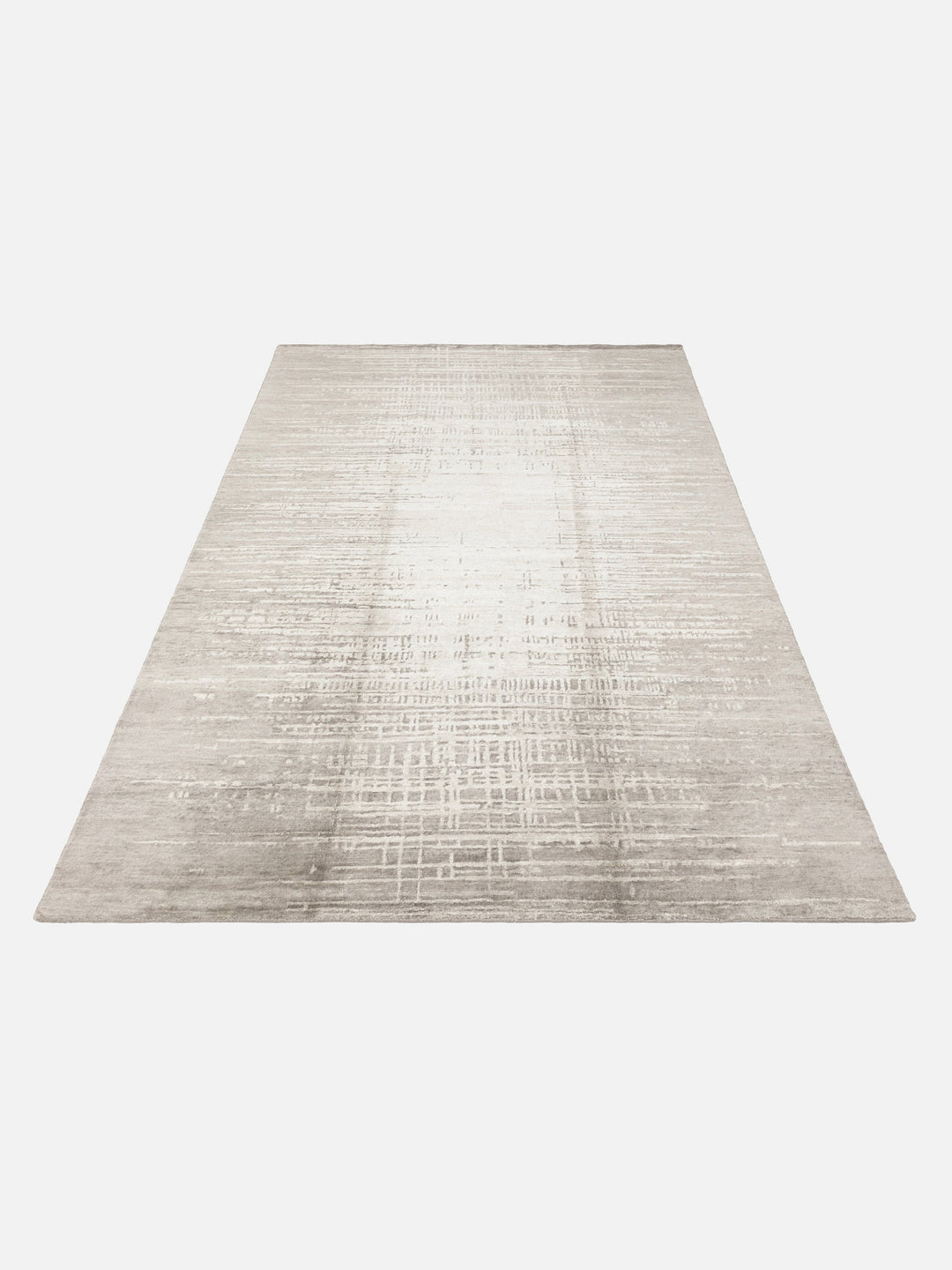 El dokuma Hindistan Jaipur halı Gümüş Gri 170x240 cm stüdyo çekimi yan açı