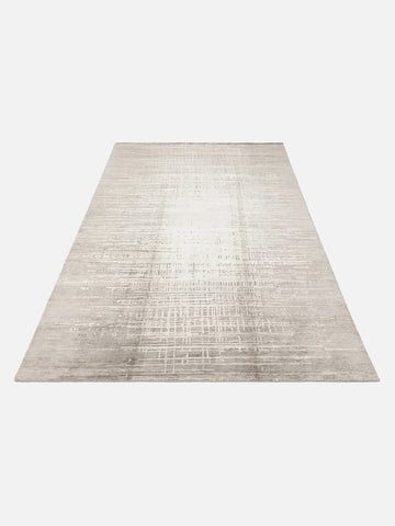 El dokuma Hindistan Jaipur halı Gümüş Gri 170x240 cm stüdyo çekimi yan açı