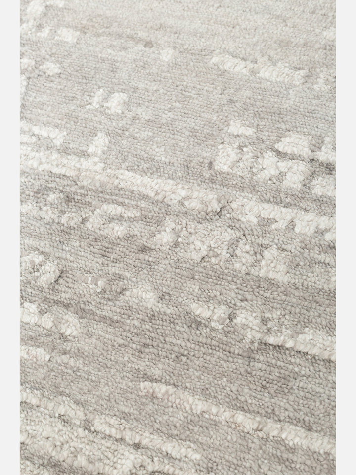 El dokuma Hindistan Jaipur halı Gümüş Gri 170x240 cm doku yakın çekim detay