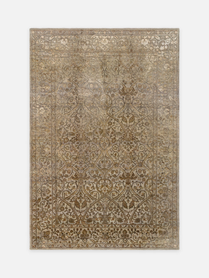 El dokuma Hindistan Jaipur halı Orta Gri 163x239 cm kuşbakışı üstten görünüm