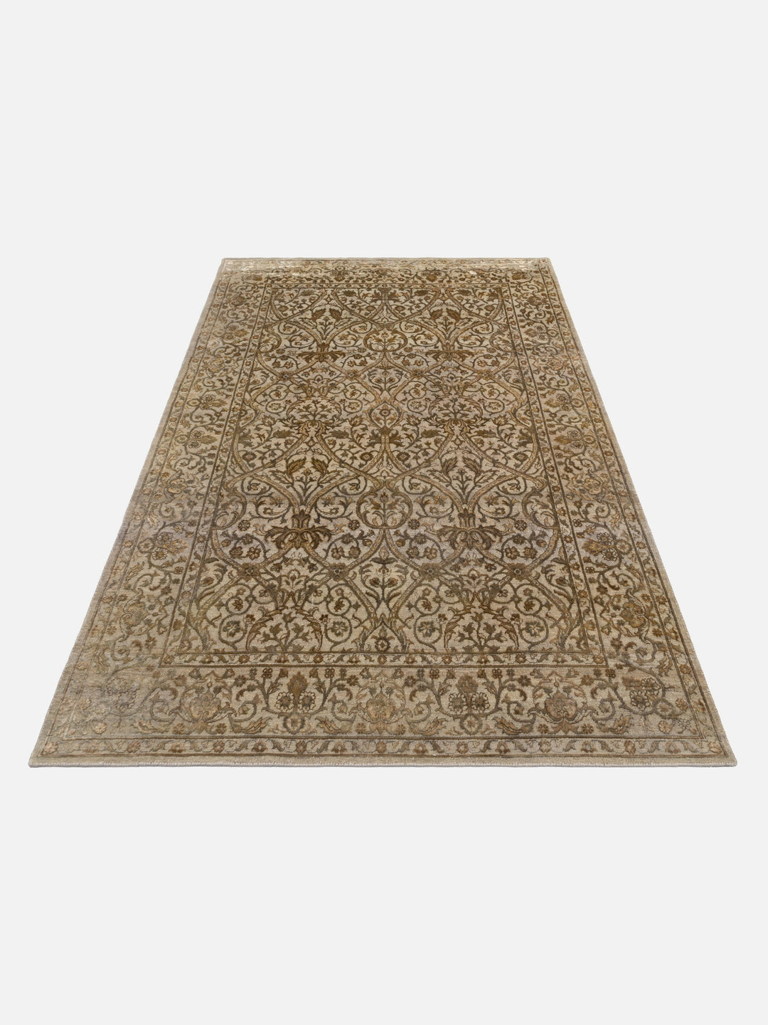 El dokuma Hindistan Jaipur halı Orta Gri 163x239 cm stüdyo çekimi perspektif