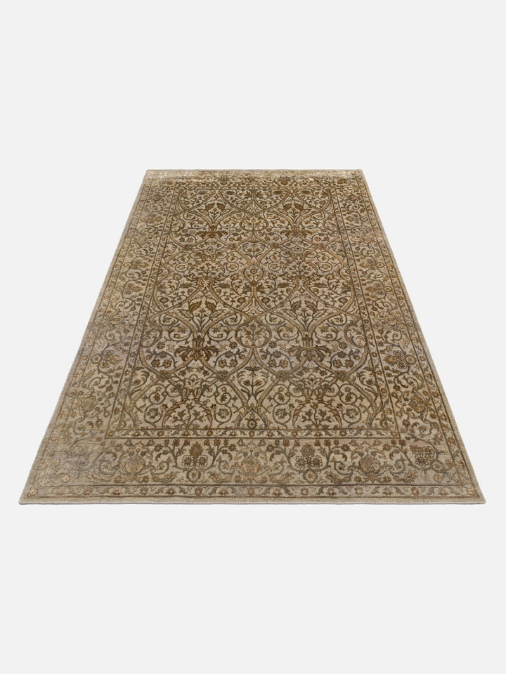 El dokuma Hindistan Jaipur halı Orta Gri 163x239 cm stüdyo çekimi perspektif