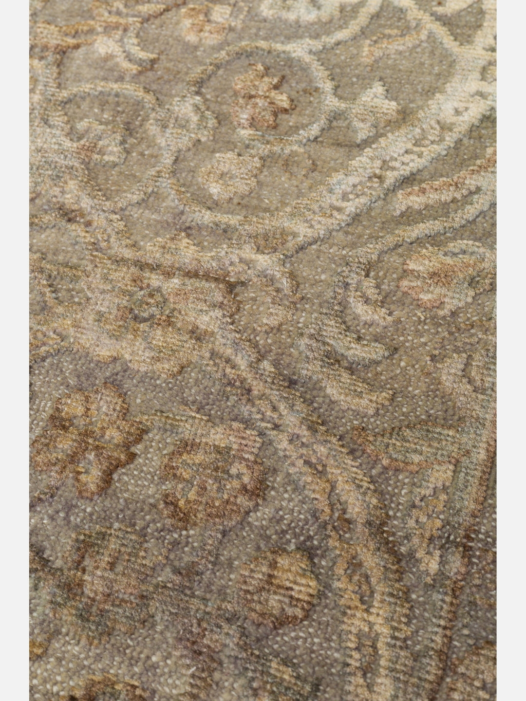 El dokuma Hindistan Jaipur halı Orta Gri 163x239 cm doku yakın çekim detay