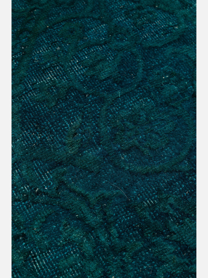 El dokuma Hindistan Jaipur halı Petrol Mavisi 197x297 cm doku yakın çekim detay