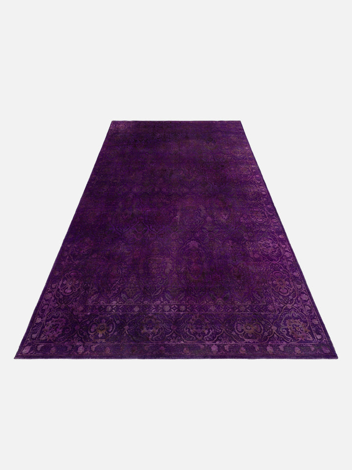 El dokuma Hindistan Jaipur halı Antik Mor 197x297 cm stüdyo çekimi perspektif