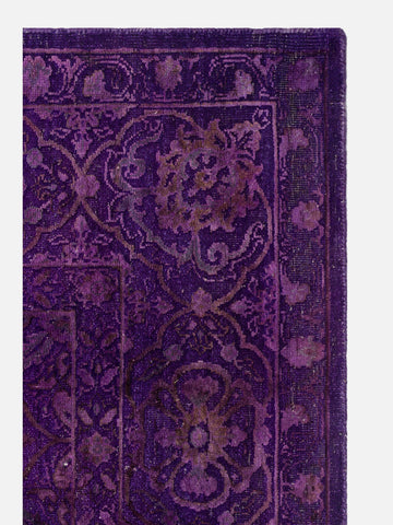 El dokuma Hindistan Jaipur halı Antik Mor 197x297 cm doku yakın çekim detay