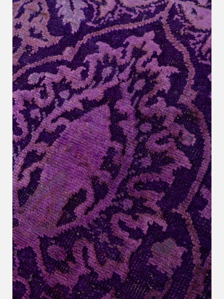 El dokuma Hindistan Jaipur halı Antik Mor 197x297 cm doku yakın çekim detay
