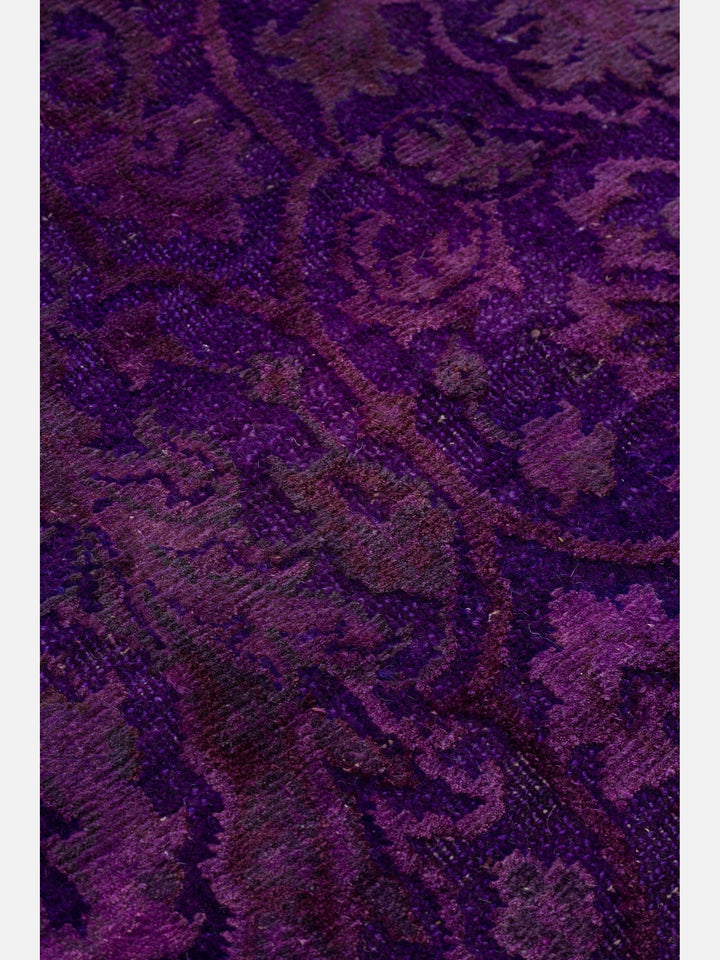 El dokuma Hindistan Jaipur halı Antik Mor 197x297 cm doku yakın çekim detay