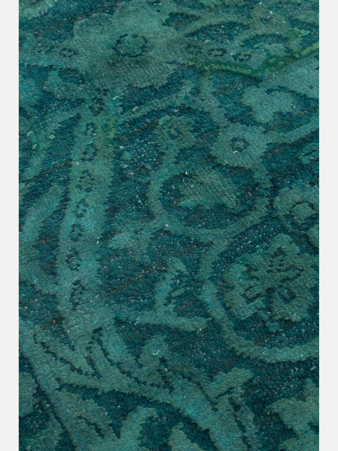 El dokuma Hindistan Jaipur halı Deniz Mavisi 185x274 cm doku yakın çekim detay