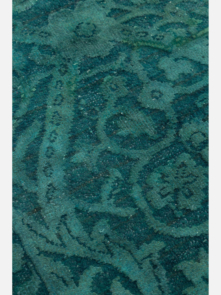 El dokuma Hindistan Jaipur halı Deniz Mavisi 185x274 cm doku yakın çekim detay