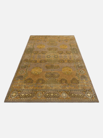El dokuma Hindistan Jaipur halı Enginar Yeşili 168x241 cm stüdyo çekimi perspektif