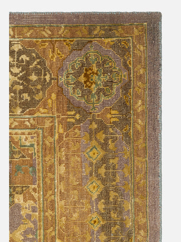 El dokuma Hindistan Jaipur halı Enginar Yeşili 168x241 cm doku yakın çekim detay