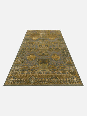 El dokuma Hindistan Jaipur halı Mineral Gri 198x295 cm stüdyo çekimi perspektif
