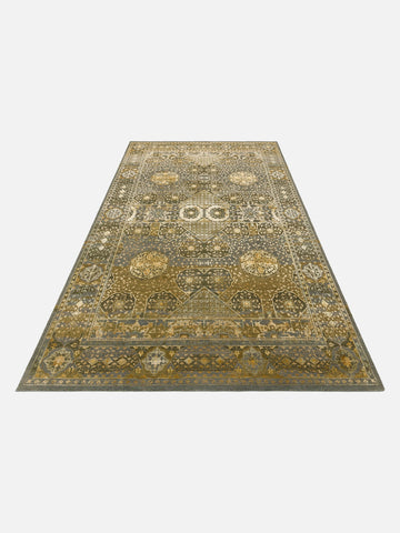 El dokuma Hindistan Jaipur halı Mineral Gri 198x295 cm stüdyo çekimi yan açı
