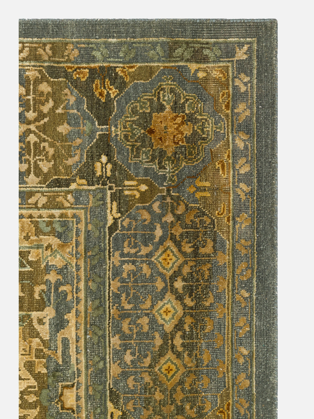 El dokuma Hindistan Jaipur halı Mineral Gri 198x295 cm doku yakın çekim detay