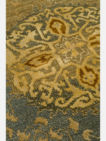 El dokuma Hindistan Jaipur halı Mineral Gri 198x295 cm doku yakın çekim detay