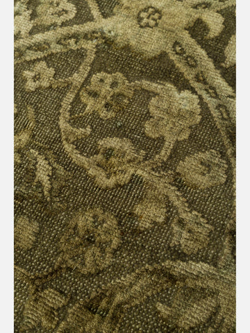 El dokuma Hindistan Jaipur halı Taş Yeşili 193x297 cm doku yakın çekim detay