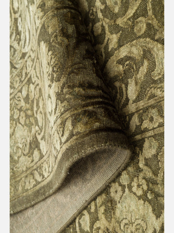 El dokuma Hindistan Jaipur halı Taş Yeşili 193x297 cm doku yakın çekim detay