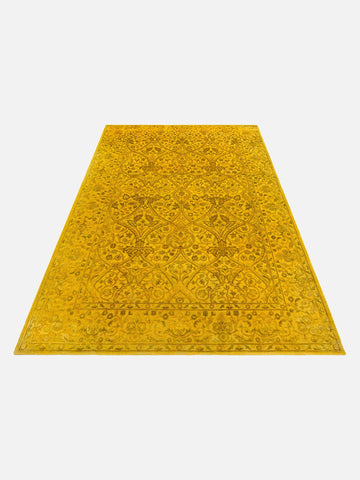 El dokuma Hindistan Jaipur halı Altın Sarı 168x239 cm stüdyo çekimi perspektif