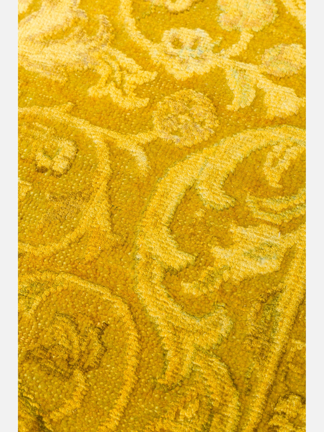 El dokuma Hindistan Jaipur halı Altın Sarı 168x239 cm doku yakın çekim detay