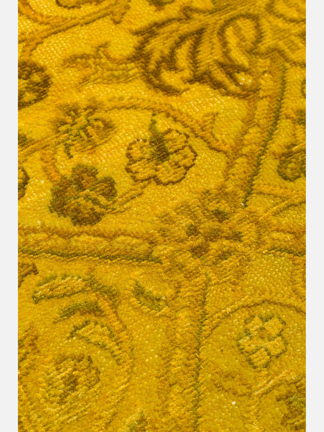 El dokuma Hindistan Jaipur halı Altın Sarı 168x239 cm doku yakın çekim detay