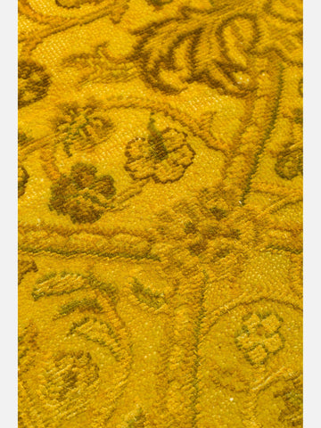 El dokuma Hindistan Jaipur halı Altın Sarı 168x239 cm doku yakın çekim detay