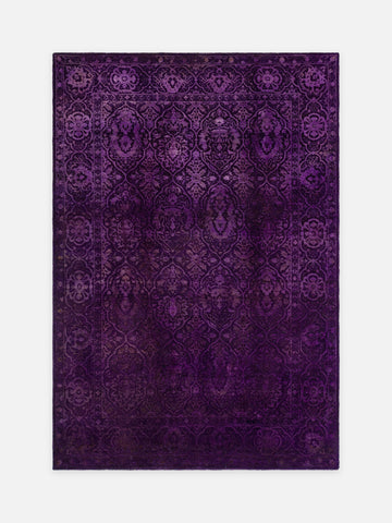 El dokuma Hindistan Jaipur halı Antik Mor 166x239 cm kuşbakışı üstten görünüm