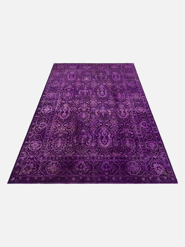 El dokuma Hindistan Jaipur halı Antik Mor 166x239 cm stüdyo çekimi perspektif