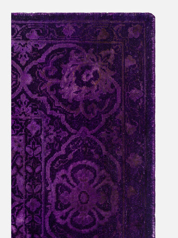 El dokuma Hindistan Jaipur halı Antik Mor 166x239 cm doku yakın çekim detay